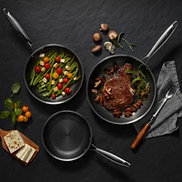 The Rock CLAD Hybrid Fry Pans Ceramic Non-stick, Set of 3 