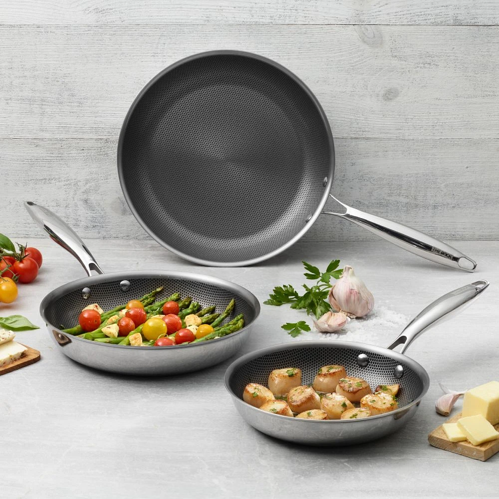 The Rock CLAD Hybrid Fry Pans Ceramic Non-stick, Set of 3 