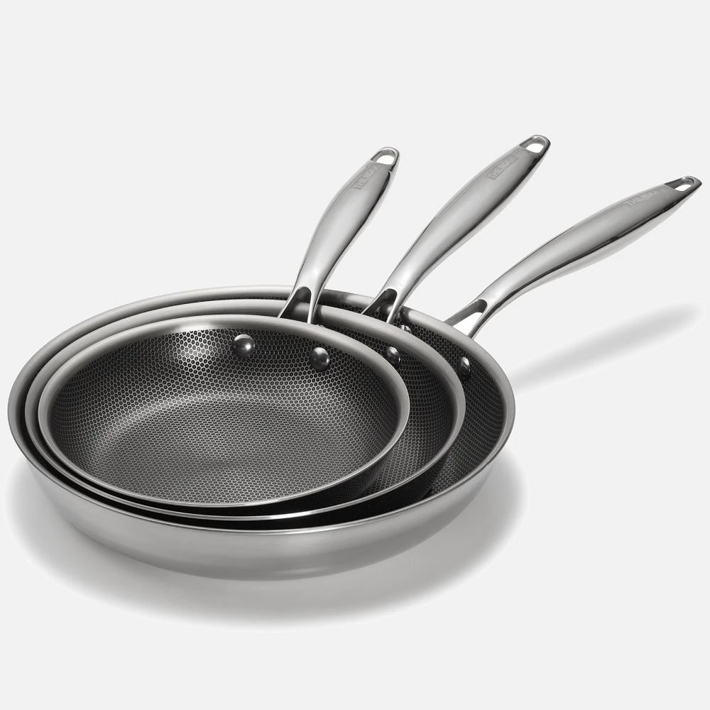 The Rock CLAD Hybrid Fry Pans Ceramic Non-stick, Set of 3 