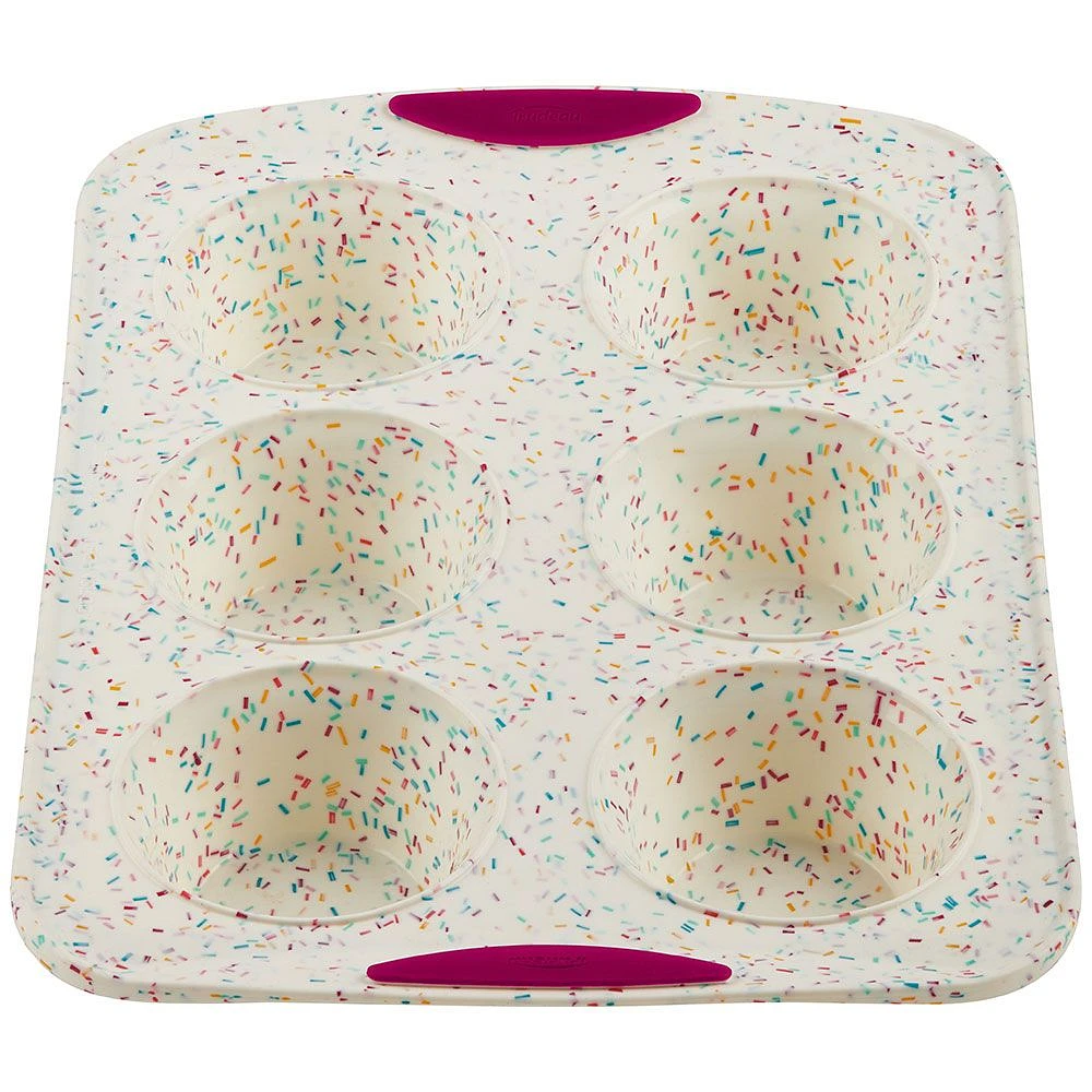 Trudeau Confetti Silicone Jumbo 6 Muffin Pan