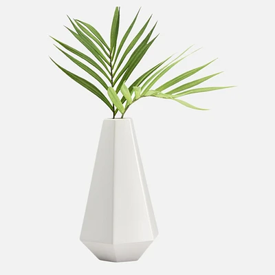 Facet Two Tone Tapered Ceramic Vase 12" by Torre & Tagus