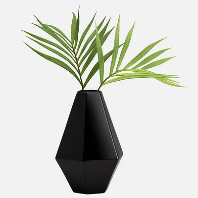 Facet Two Tone Black Tapered Vase 10" by Torre & Tagus