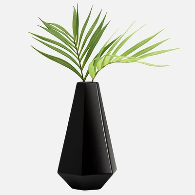 Facet Two Tone Black Tapered Vase 12" by Torre & Tagus