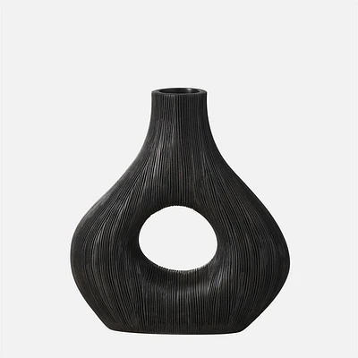 Torre and Tagus Alma Patina Horn Black Vase, 9"