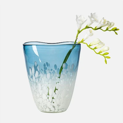 Vase « Surf Wave » en verre bleu par Torre & Tagus