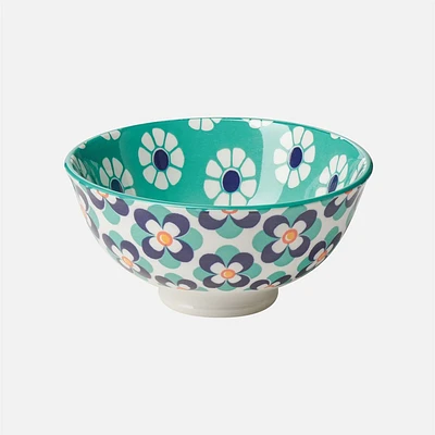 Kiri Bowl Teal/Blue Daisy