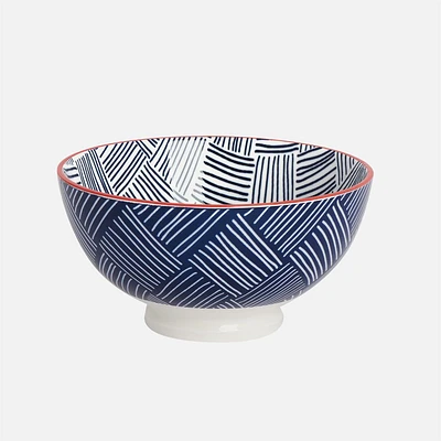 Kiri Blue Hatch Weave Bowl 6" by Torre & Tagus