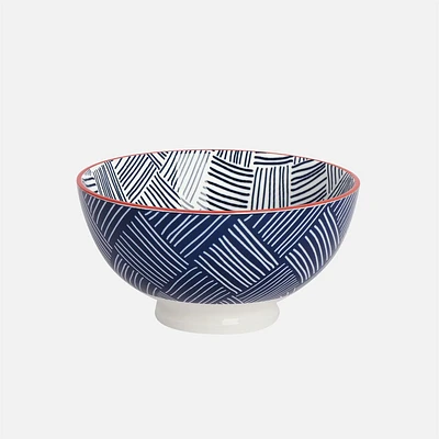 Kiri Blue Hatch Weave Bowl 4.5" by Torre & Tagus