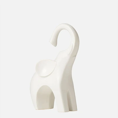 Torre & Tagus Sculpture décorative Éléphant - Blanc, 8,5 po