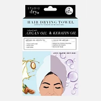 Hair Drying Towels Infused with Argan Oil & Keratin Oil - 2 pack