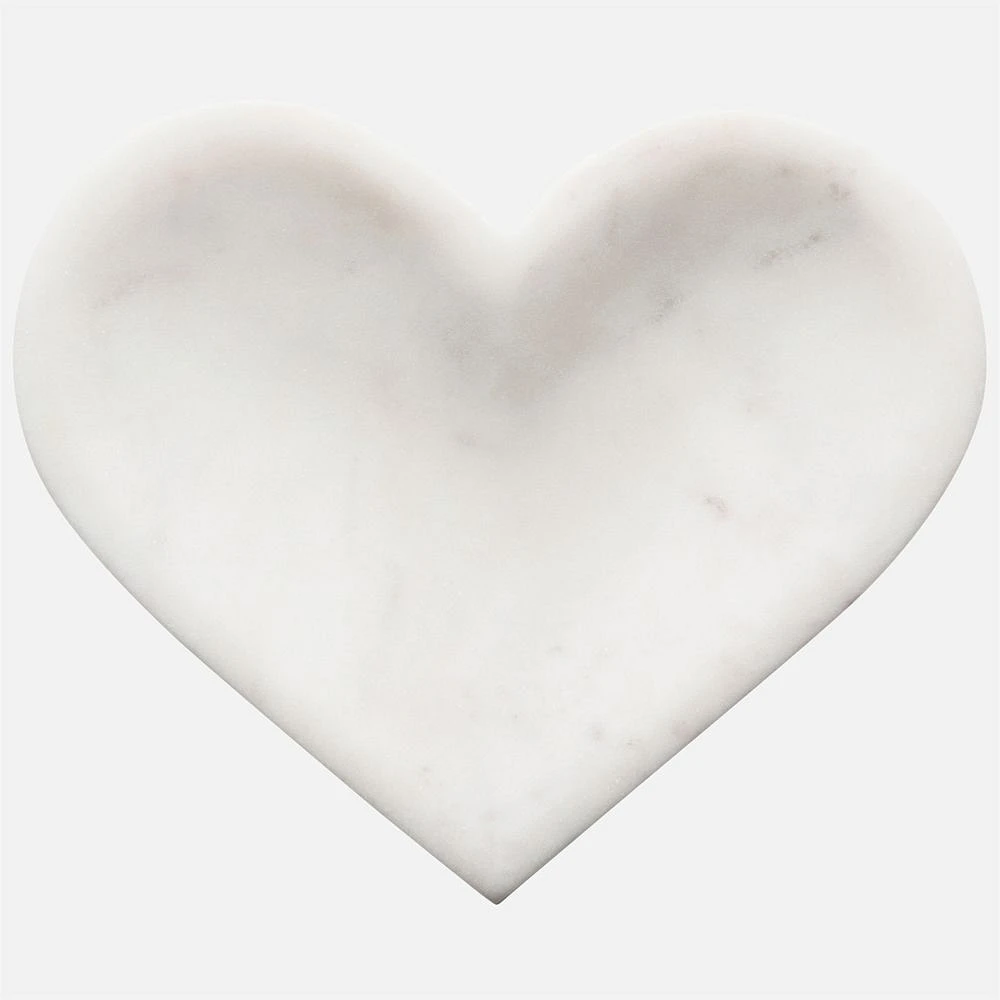 Danica Heart Shape Plate White Marble