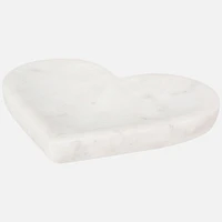 Danica Heart Shape Plate White Marble