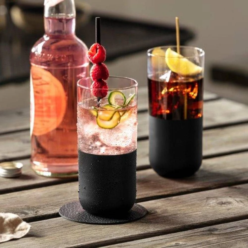 Villero & Boch Manufacture Rock Noir Highball, Set of 4