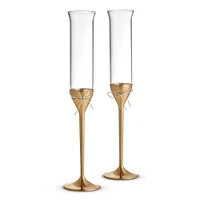 Love Knots Gold Toasting Flutes by Vera Wang