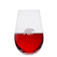 Set of 6 Bear Print Stemless Wine Glass by Cuisivin