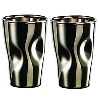 Set of 2 Unik Platinum Espresso Glass by Eisch