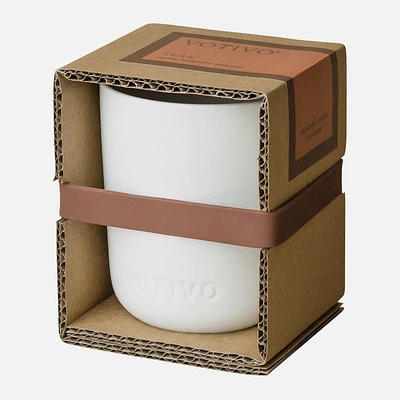 Candle in Ceramic Vessel 2 Wick - Teak