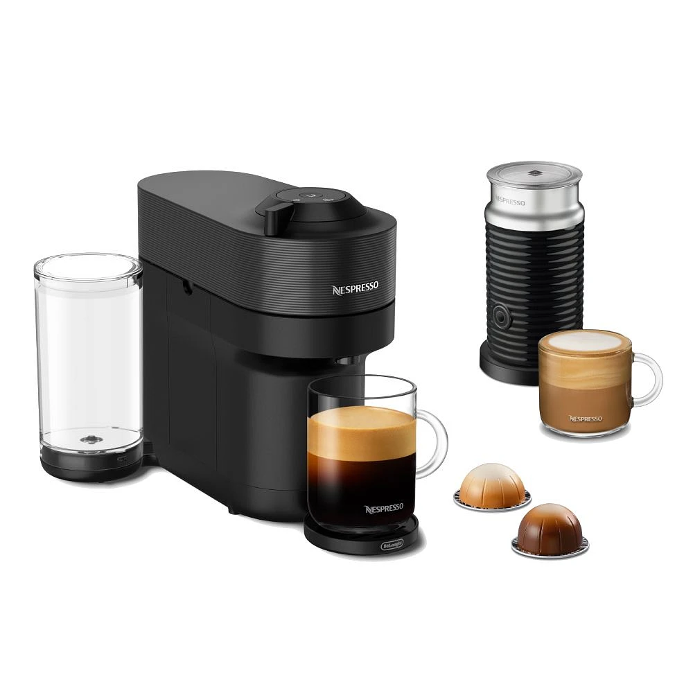 Machine à café et espresso à capsule Nespresso® Vertuo POP+ avec Aeroccino par De'Longhi - Noir réglisse