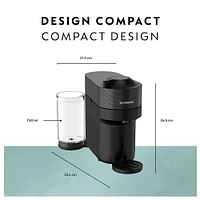 Machine à café et espresso à capsule Nespresso® Vertuo POP+ avec Aeroccino par De'Longhi - Noir réglisse