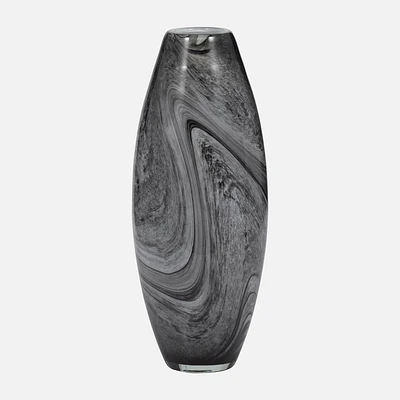 Swirl Medium Cylinder Vase - 15", Grey