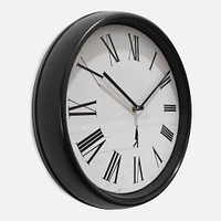 Horloge murale chiffres noirs et cadran blanc - Noir