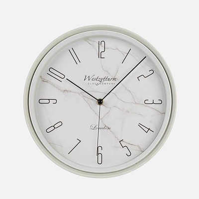 Marbled Face Wall Clock - White