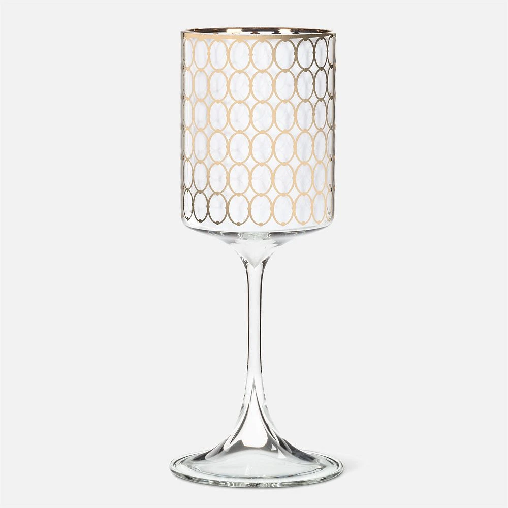 Slender Wine Glass With Gold Ring