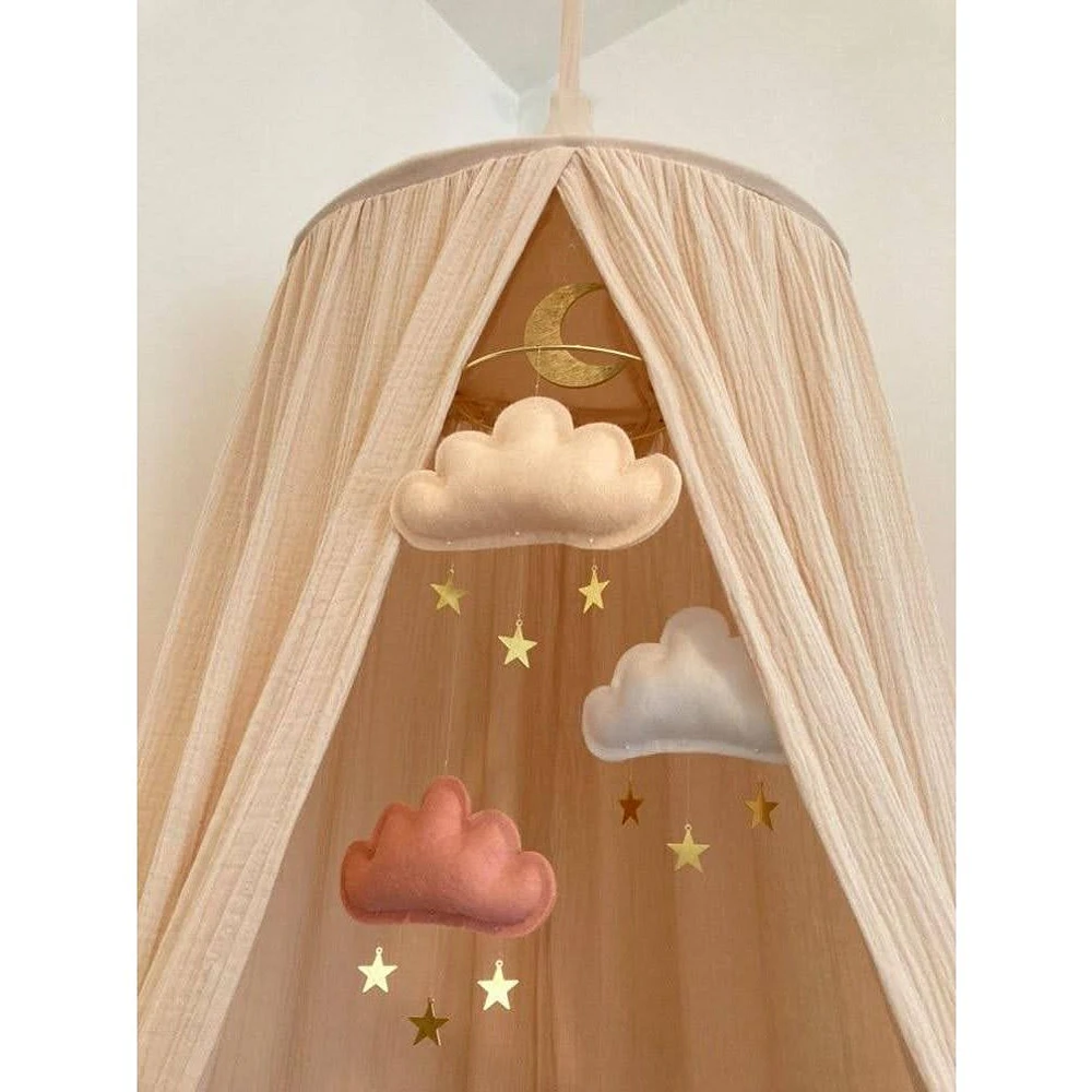 Cloud & Star Mobile -Peach, White & Blush