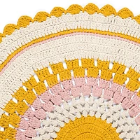 100% Cotton Round Rug - Yellow