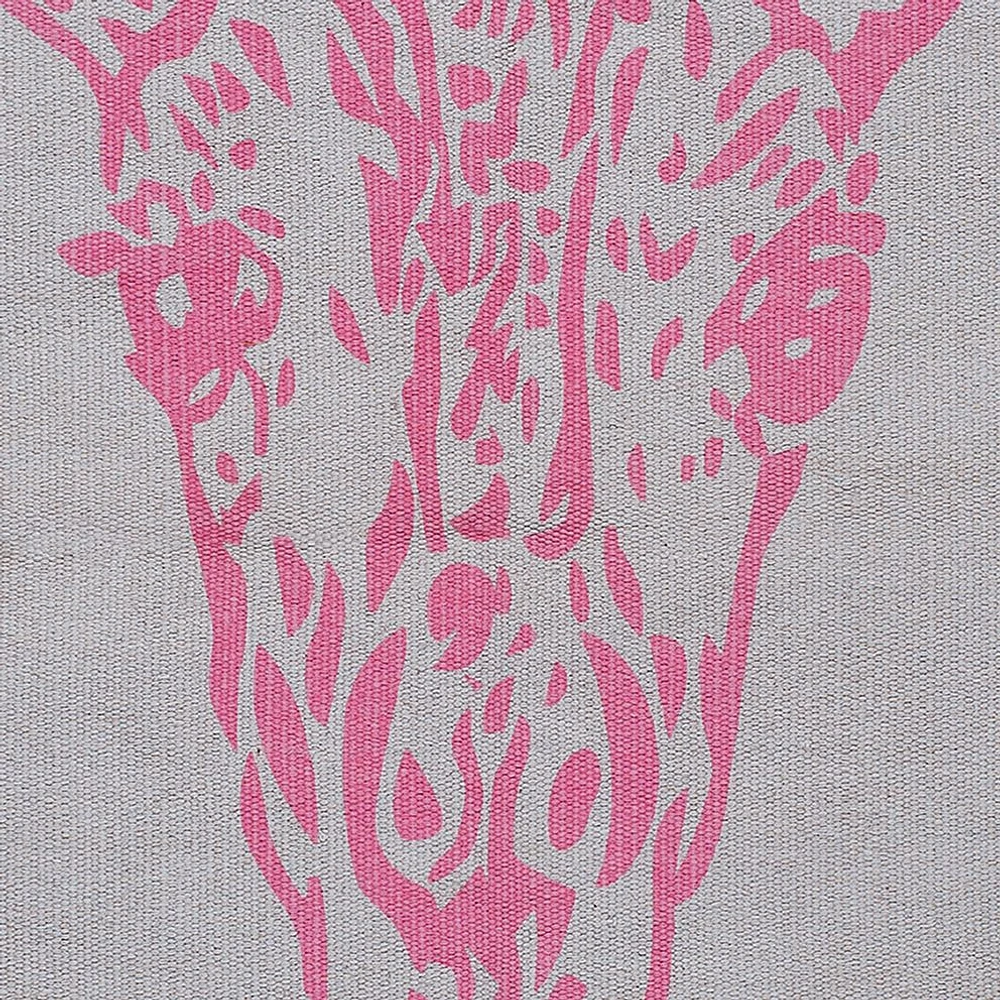 100% Cotton Pop Giraffe Rug - Grey/Pink