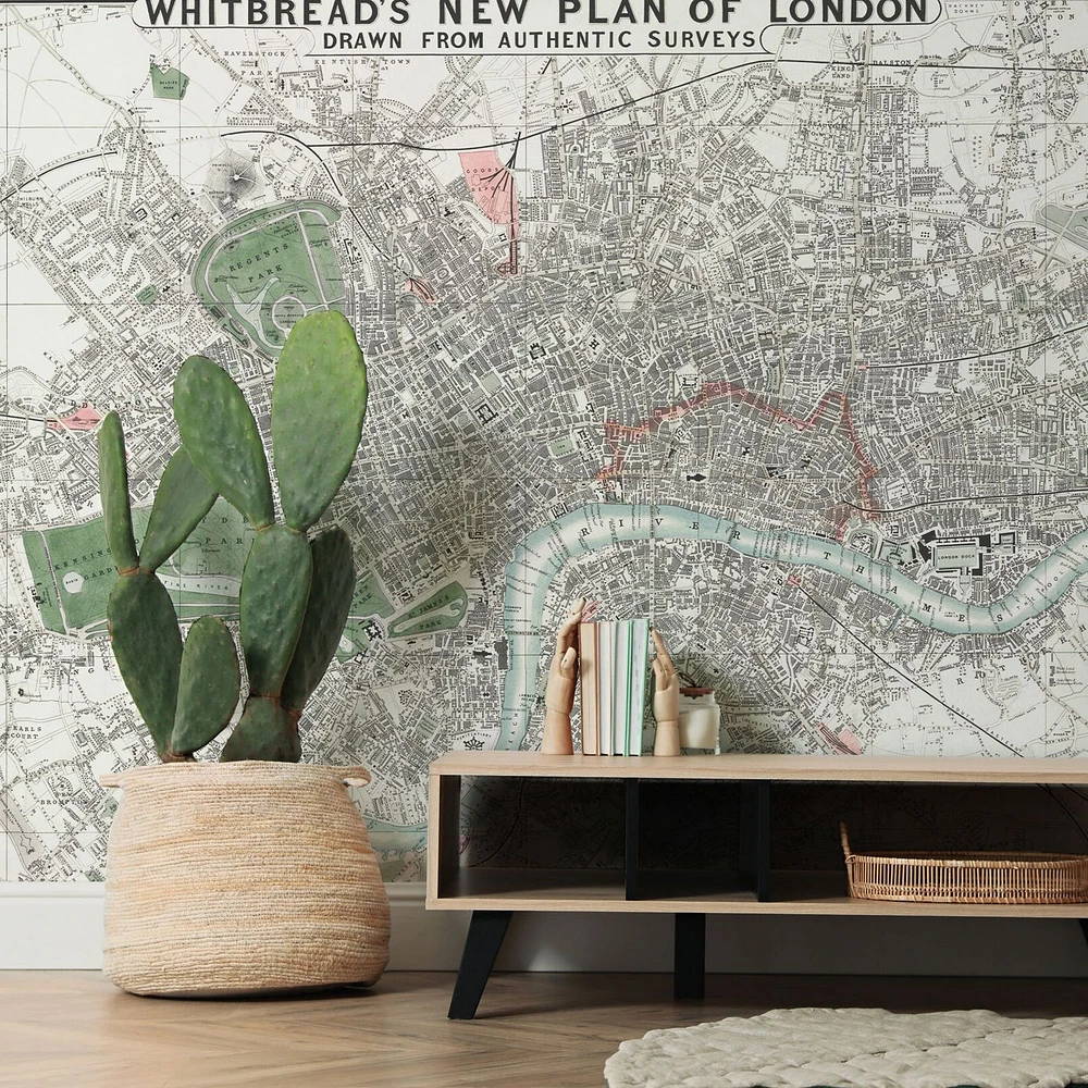 1853 London Map Wallpaper Mural