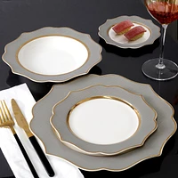 Novita 24-Piece Bone China Dinnerware Set by Brilliant