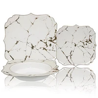 Ensemble de vaisselle 18 pièces Gold Marble par Brilliant