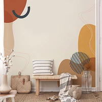 Abstract Earth Tone Shapes Wallpaper Mural