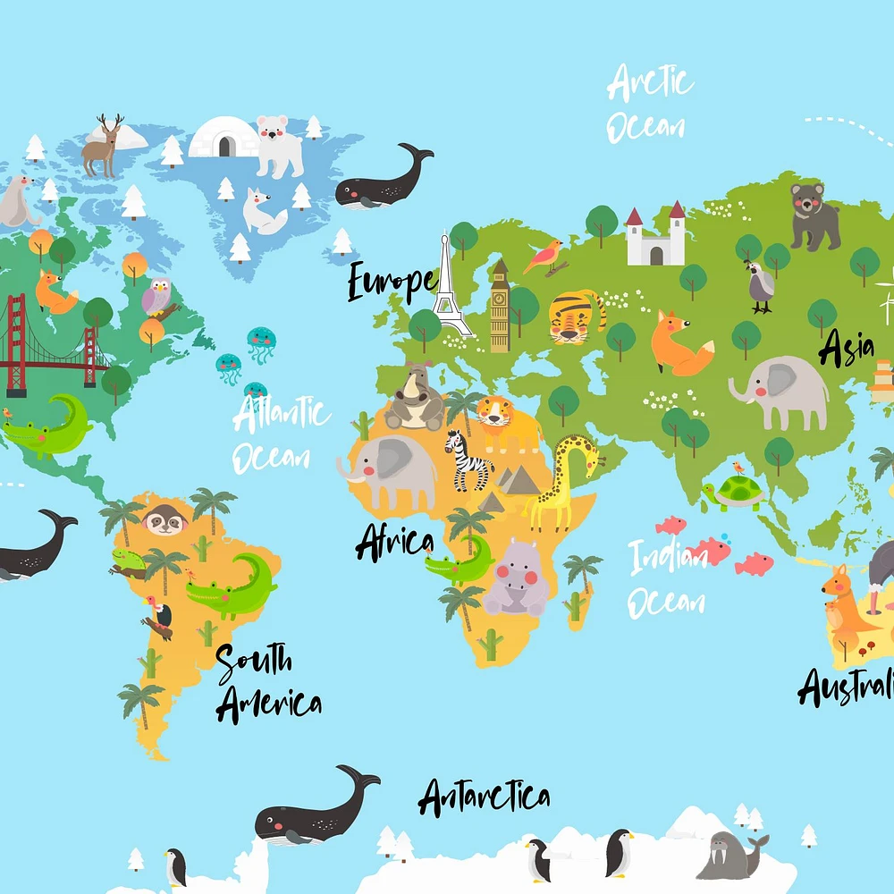 Papier peint mural « Animal World Map »