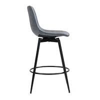 Ensemble de 2 tabourets de bar modernes gris pivotants en cuir PU