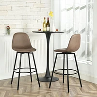 Maison Classique Set of 2 Brown Swivel 28" Barstools