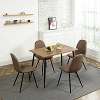 Ensemble de 4 chaises de salle à manger modernes marron
