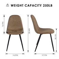 Ensemble de 4 chaises de salle à manger modernes marron