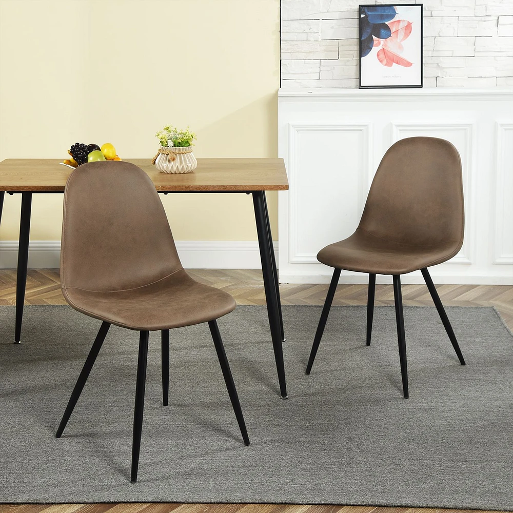 Ensemble de 4 chaises de salle à manger modernes marron