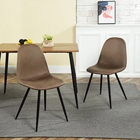 Ensemble de 4 chaises de salle à manger modernes marron