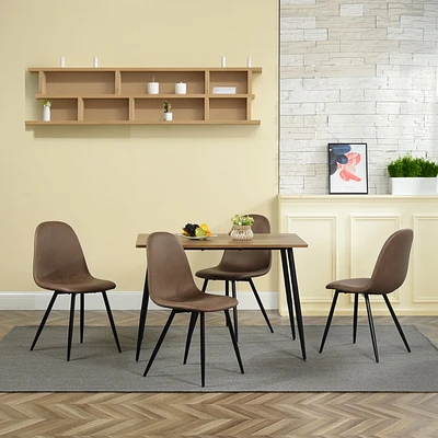 Ensemble de 4 chaises de salle à manger modernes marron