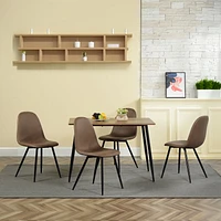 Ensemble de 4 chaises de salle à manger modernes marron