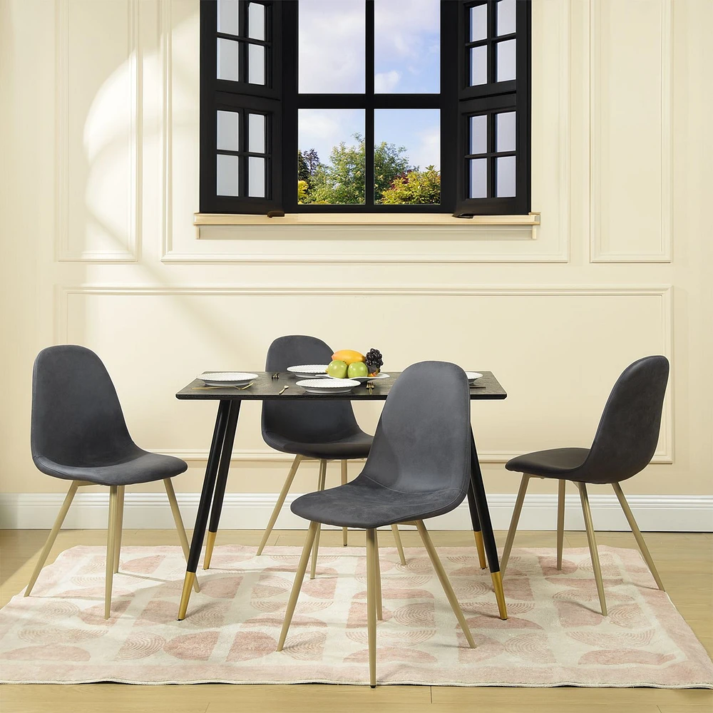 Maison Classique Set of 4 Modern Charcoal Dining Chairs