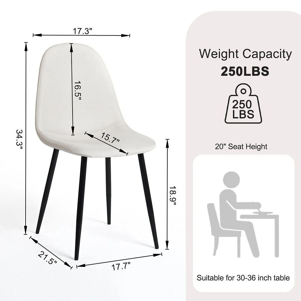 Ensemble de 4 chaises de salle à manger en tissu par Maison Classique