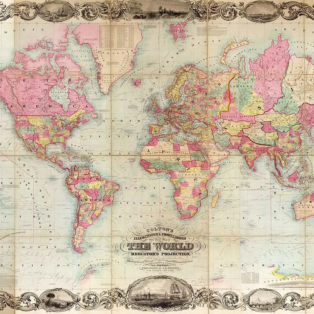 Colton's Vintage World Map Wallpaper Mural