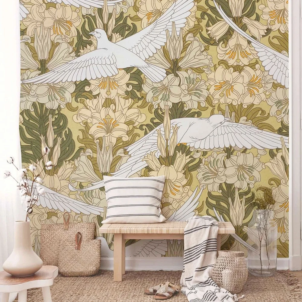 Papier peint mural « Doves and Lilies »