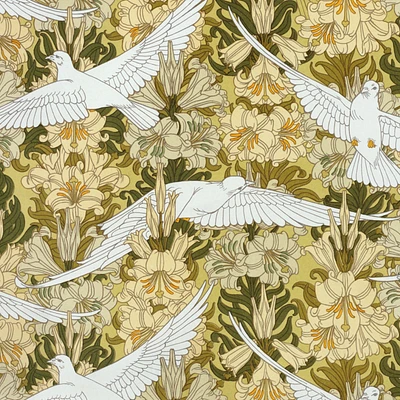 Doves and Lilies Wallpaper Mural