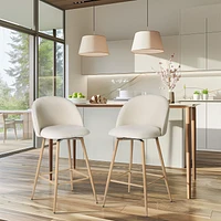 Modern Fabric Counter Barstools, Set of 4 - Beige