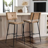 Maison Classique Set of 2 Cognac 29.5" Barstools